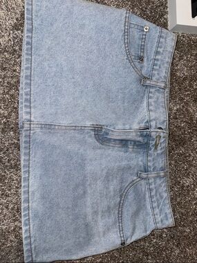 Light Wash Denim Mini Skirt